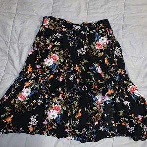 Floral Print Ruffles Frill Hem Skirt